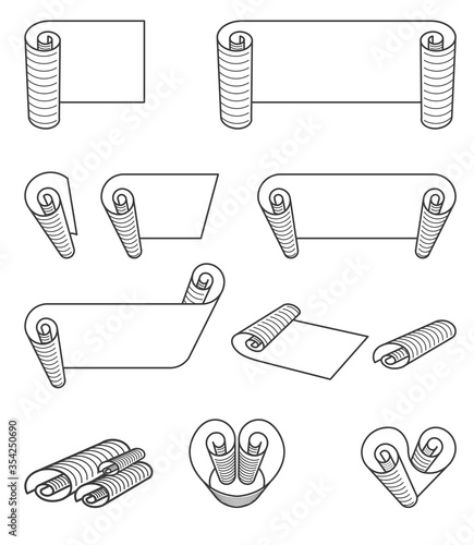 Parchment Icon Set in minimalist style