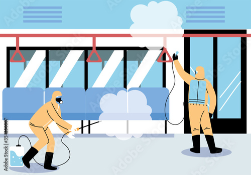 service metro disinfection by coronavirus or covid 19