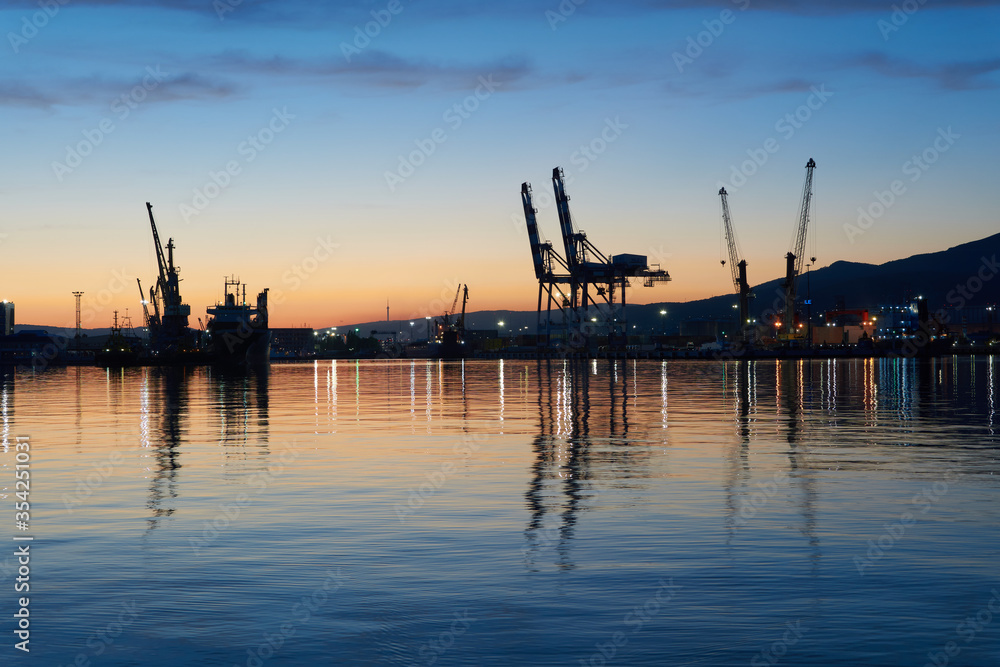 cranes in port