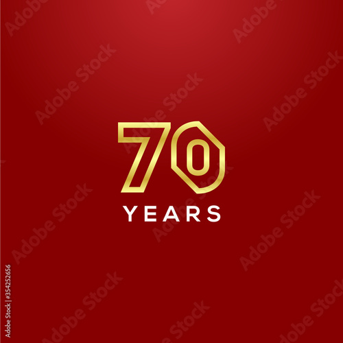 70 Years Anniversary Vector Design