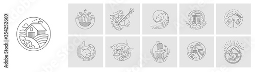 Vector icon and logo for a restaurant or farm