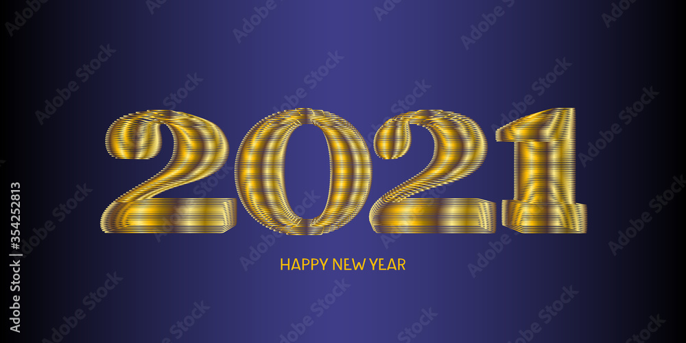 2021 Happy new year. 3d numbers wireframe style. Vector golden numbers. Design of greeting card. Vector illustration. 2021 Happy new year. 3d numbers wireframe style. Vector golden numbers. Design of greeting card. Vector illustration.