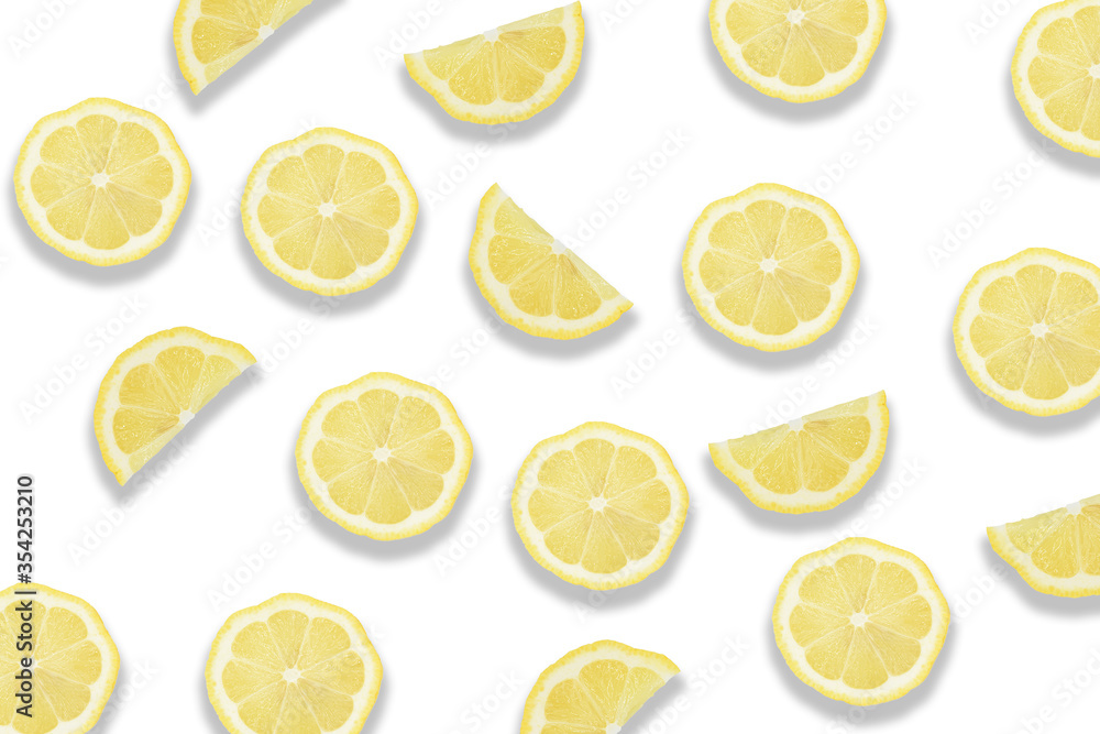 limoni fette agrumi sfondo bianco 
