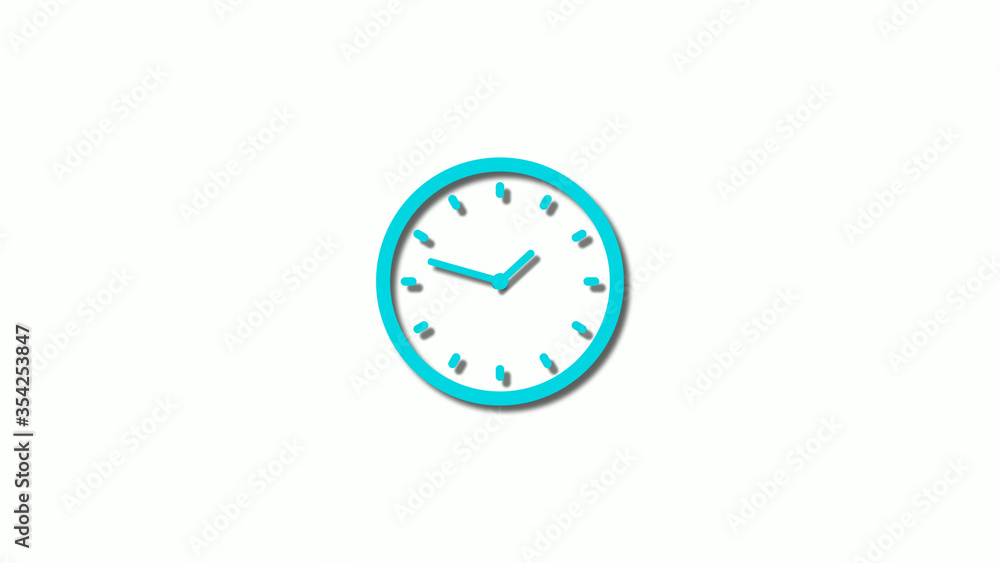 Amazing cyan 3d clock isolated on white background,clock icon Amazing cyan 3d clock isolated on white background,clock icon