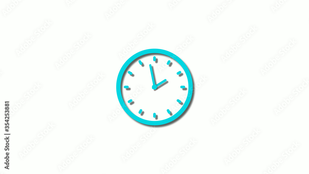 Amazing cyan 3d clock isolated on white background,clock icon Amazing cyan 3d clock isolated on white background,clock icon