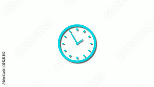 Wallpaper Mural Amazing cyan 3d clock isolated on white background,clock icon Torontodigital.ca