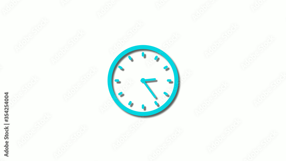 Amazing cyan 3d clock isolated on white background,clock icon Amazing cyan 3d clock isolated on white background,clock icon