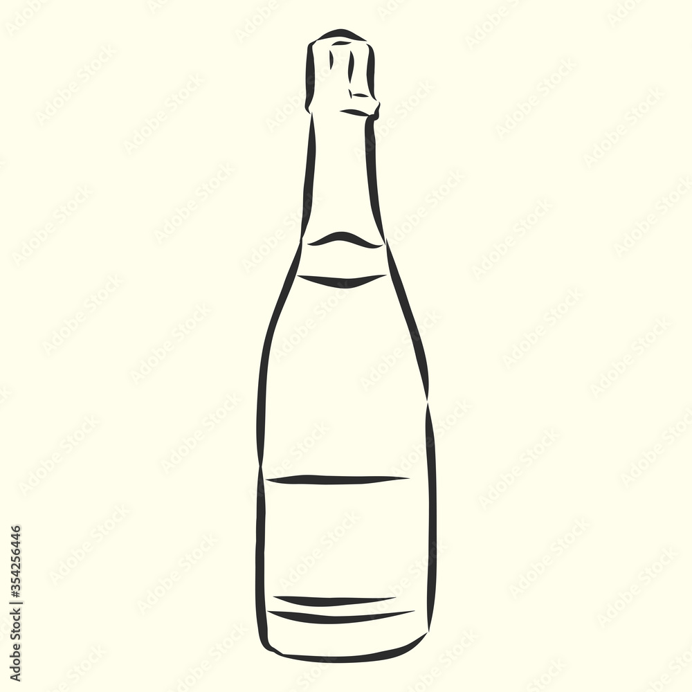 Sketch wine bottle . wine bottle, vector sketch illustration Sketch wine bottle . wine bottle, vector sketch illustration