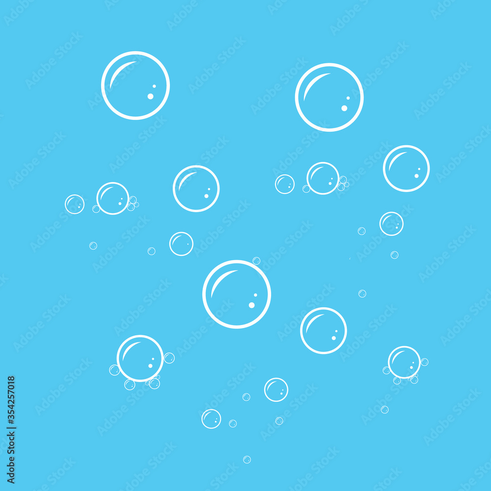Vector Soap Water Bubbles.