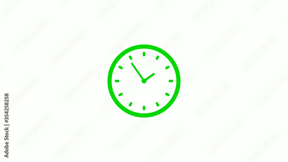 New green clock icon,Counting down clock isolated on white background New green clock icon,Counting down clock isolated on white background