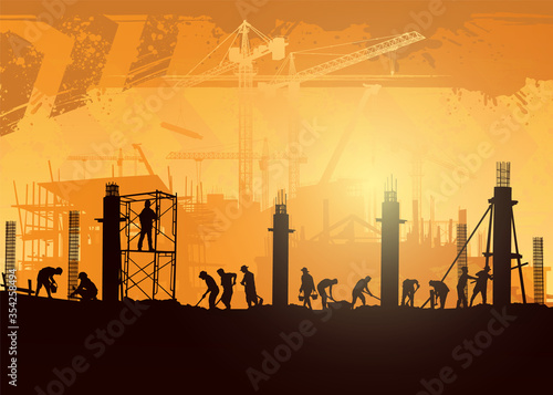 Construction vector background,Construction info graphics, Book Cover Design. photo