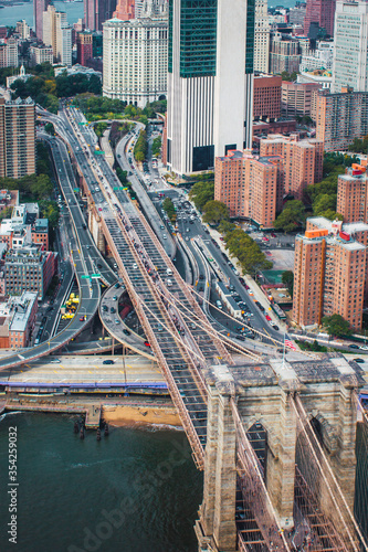 traffic in a brooklyn bridge in new york