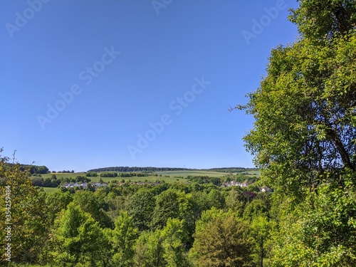 Rural scene with blue sky and greenery in rural Germany