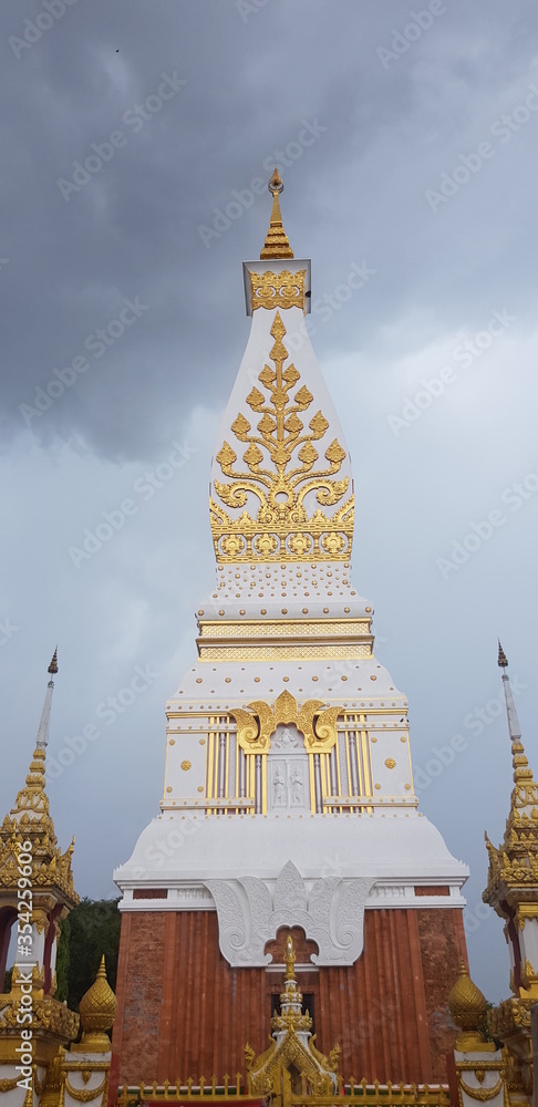 Naklejka premium Wat Pra Thad Phanom Buddhist Temple Nakorn Phanom Province Thailand 1 Jun 2020
