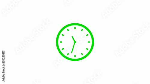 New green clock icon,Counting down clock isolated on white background