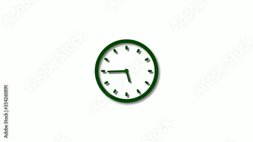 3d green 3d clock isolated on white background,New clock icon