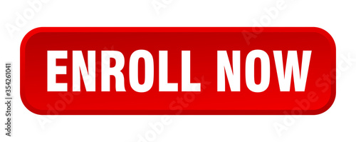 enroll now button. enroll now square 3d push button