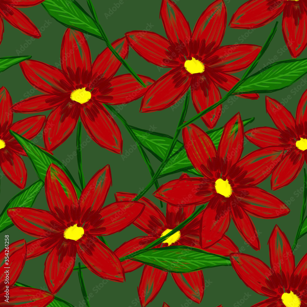Seamless floral pattern. Floral print for printing on fabric, wallpaper, paper, packaging, notebooks, notebooks, postcards and other surfaces. Seamless floral pattern. Floral print for printing on fabric, wallpaper, paper, packaging, notebooks, notebooks, postcards and other surfaces.
