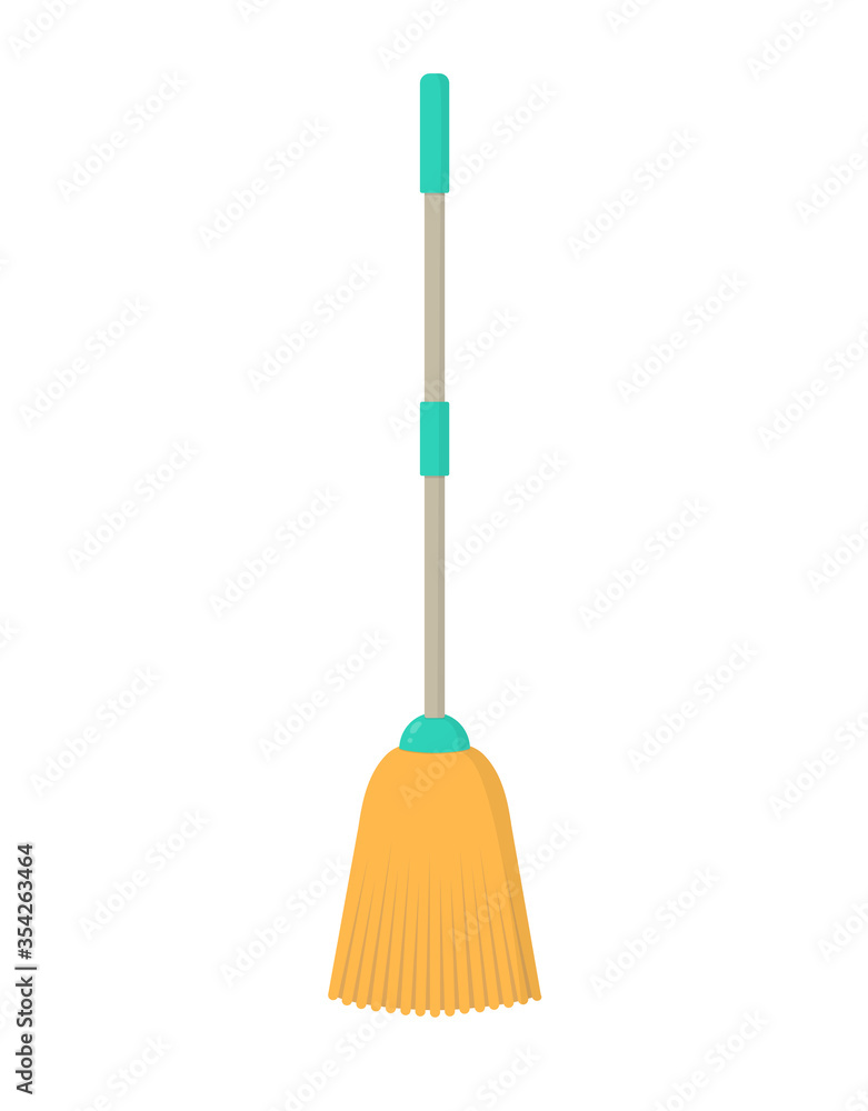 broom on long handle isolated on white broom on long handle isolated on white