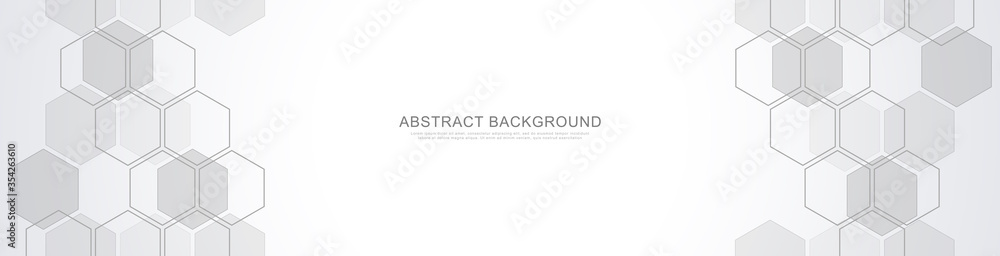 Abstract background with geometric shapes and hexagon pattern. Vector illustration for medicine, technology or science design. Abstract background with geometric shapes and hexagon pattern. Vector illustration for medicine, technology or science design.
