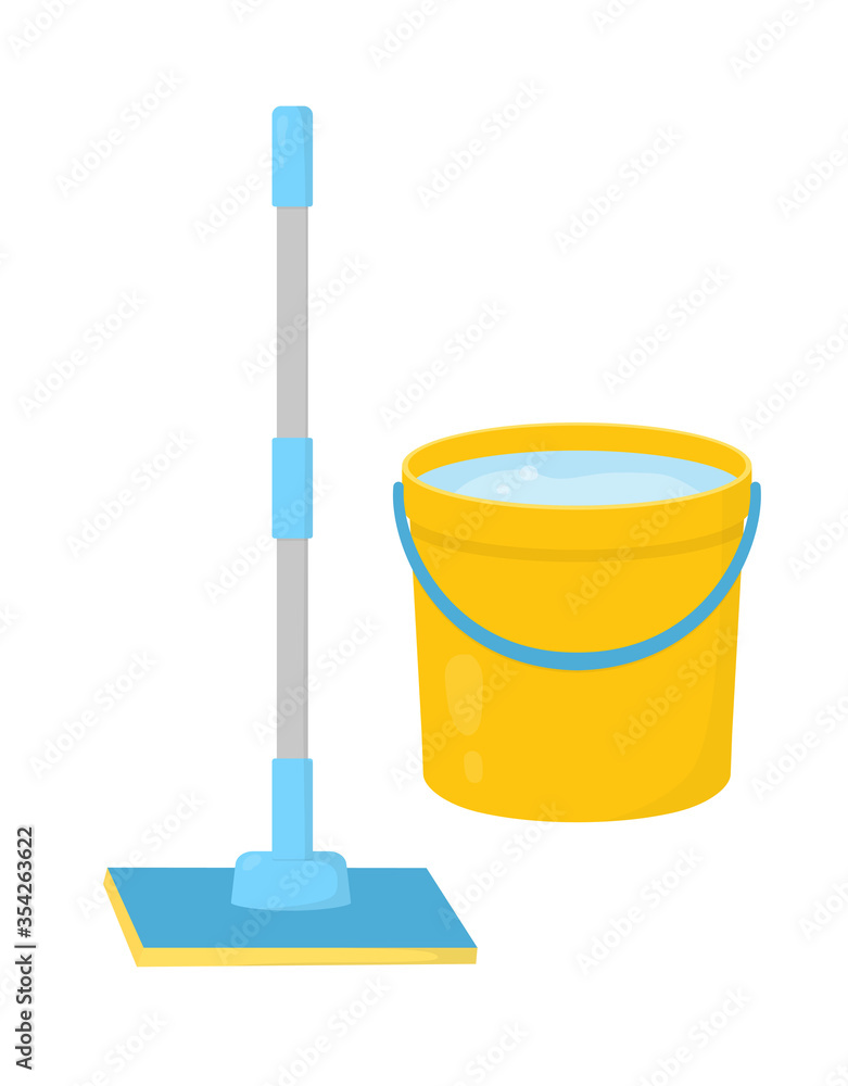 mop with bucket of water isolated on white mop with bucket of water isolated on white