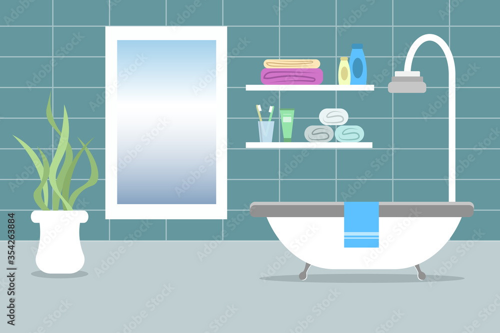 illustration of bathroom interior illustration of bathroom interior