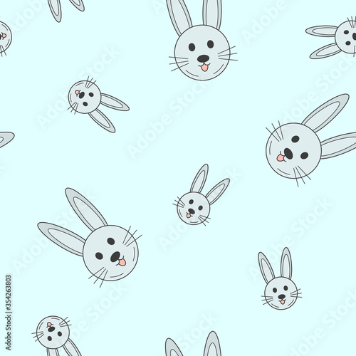 Wrapping paper - Seamless pattern of symbols rabbit for vector graphic design