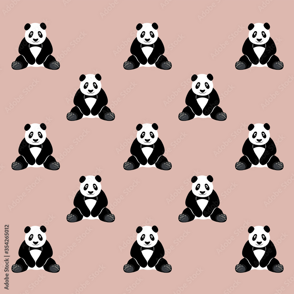 Cute animal character. Smiling panda illustration isolated on pastel background. Cute animal character. Smiling panda illustration isolated on pastel background.