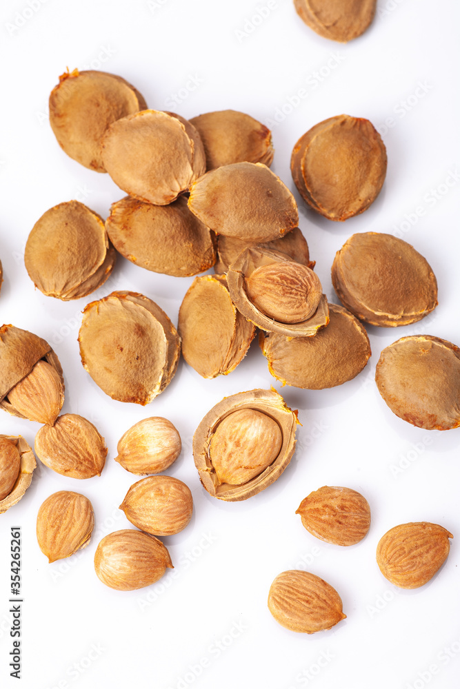 apricot kernel isolated on white background apricot kernel isolated on white background