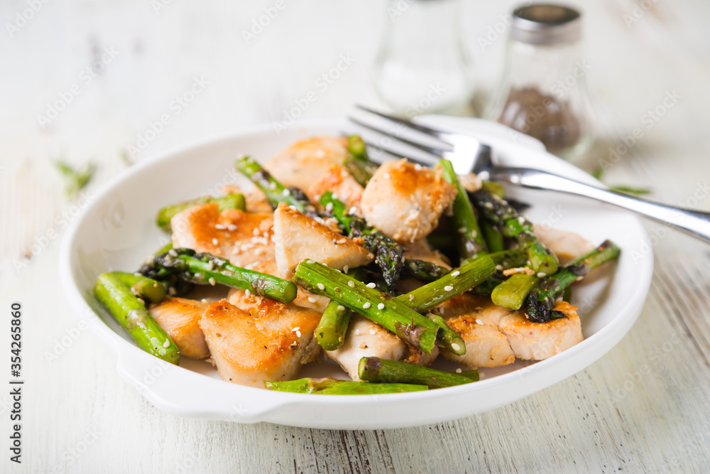 Turkey or Chicken Fillet with Roasted Asparagus Turkey or Chicken Fillet with Roasted Asparagus