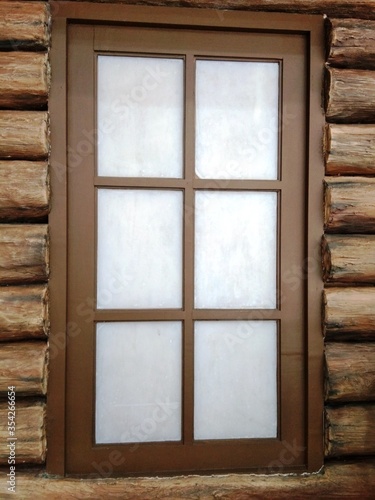 wooden window in the old house