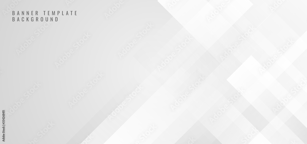 Banner web template abstract white square shape with futuristic concept background - obrazy, fototapety, plakaty 