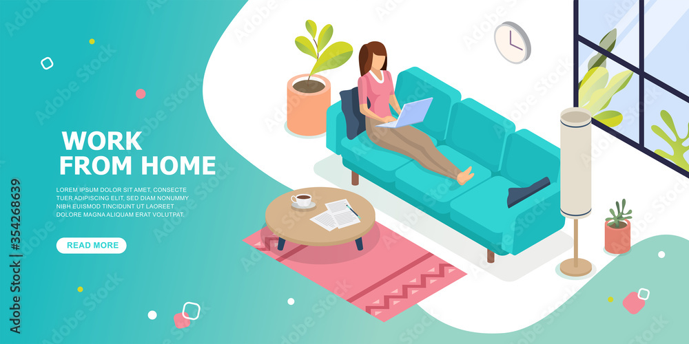 Working from home. Stay at home concept. Woman working on laptop at home. social distancing. Working from home. Stay at home concept. Woman working on laptop at home. social distancing.