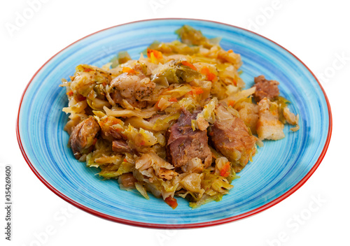 Stew of cabbage with pork