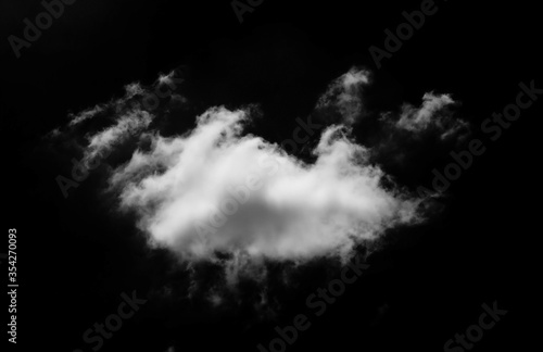 white cloud on a black background