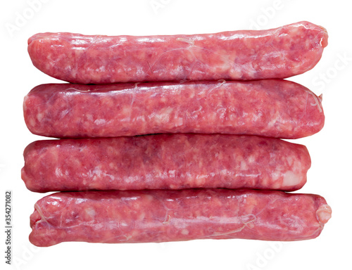 Raw farm sausages with rosemary