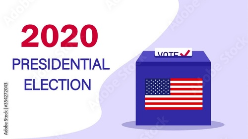United States Presidential Election 2020 November 3. Voting ballot box animation. Make the choice and vote. Presidential elections animation.