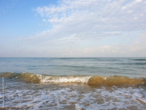 A warm summer morning on the coast of the Black sea. Anapa, Krasnodar region.