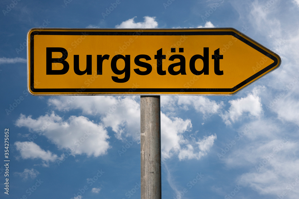 Fototapeta premium Wegweiser Burgstädt