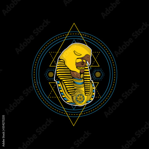 The sacred geometry skull king of the Egyptian god