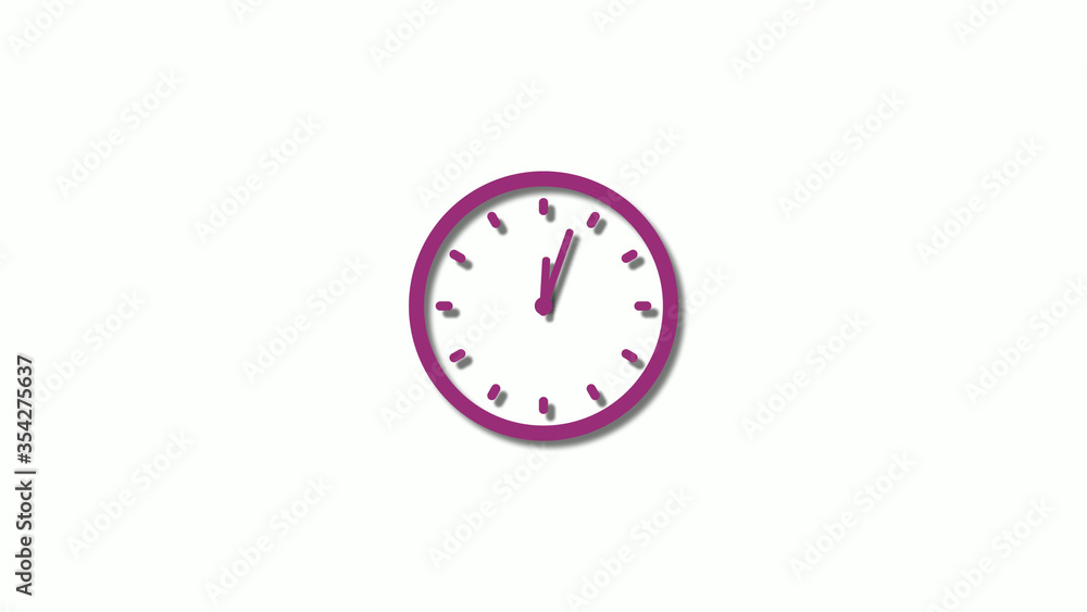 Amazing pink dark clock animation on white background,Counting down clock footage Amazing pink dark clock animation on white background,Counting down clock footage