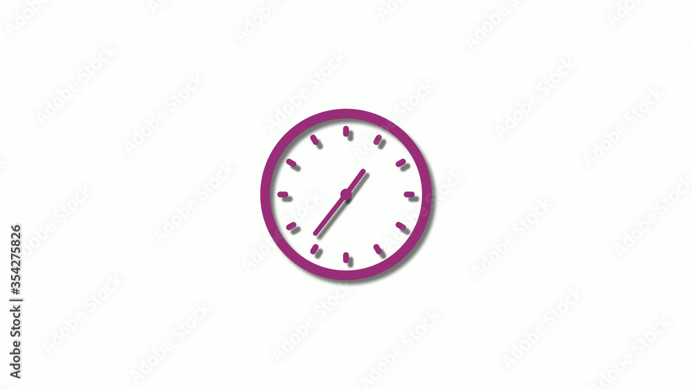 Amazing pink dark clock animation on white background,Counting down clock footage Amazing pink dark clock animation on white background,Counting down clock footage