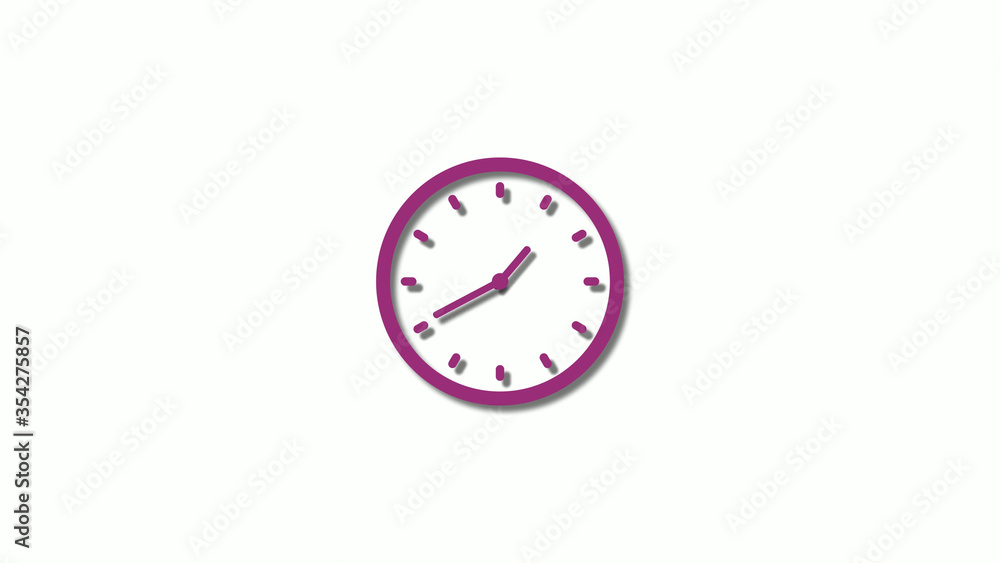 Amazing pink dark clock animation on white background,Counting down clock footage Amazing pink dark clock animation on white background,Counting down clock footage