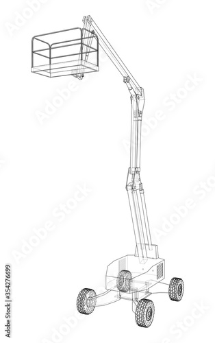 Aerial platform concept outline. Vector