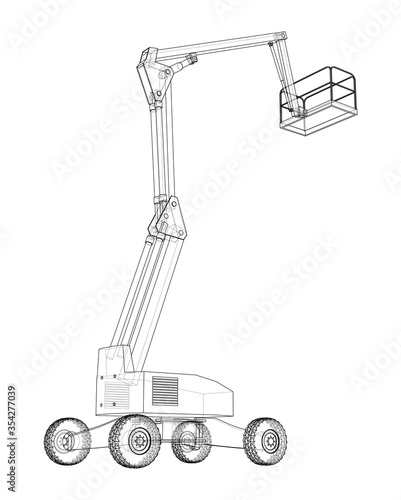 Aerial platform concept outline. Vector