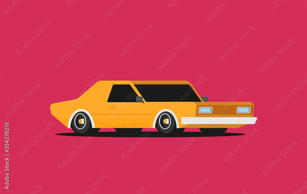 Muscle car. Flat styled vector illustration