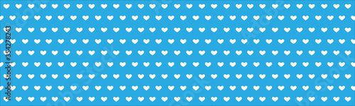 Vector background with hearts. Blue background to decorate the maiden party. Paper design for a little boy. Bright blue abstract pattern for inviting kids.