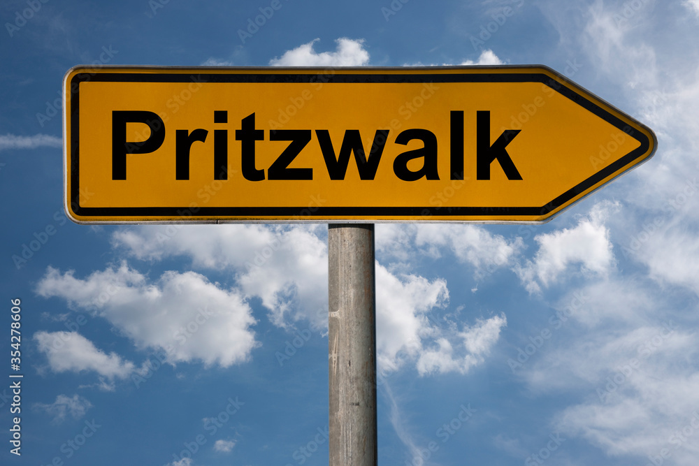 Obraz premium Wegweiser Pritzwalk
