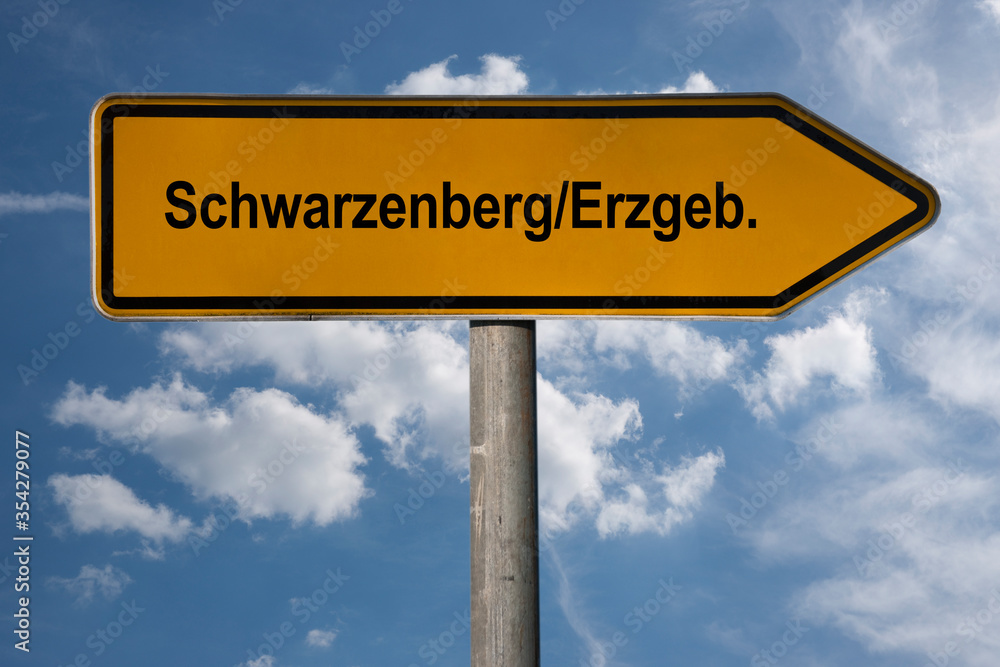 Obraz premium Wegweiser Schwarzenberg/Erzgeb.; Erzgebirge