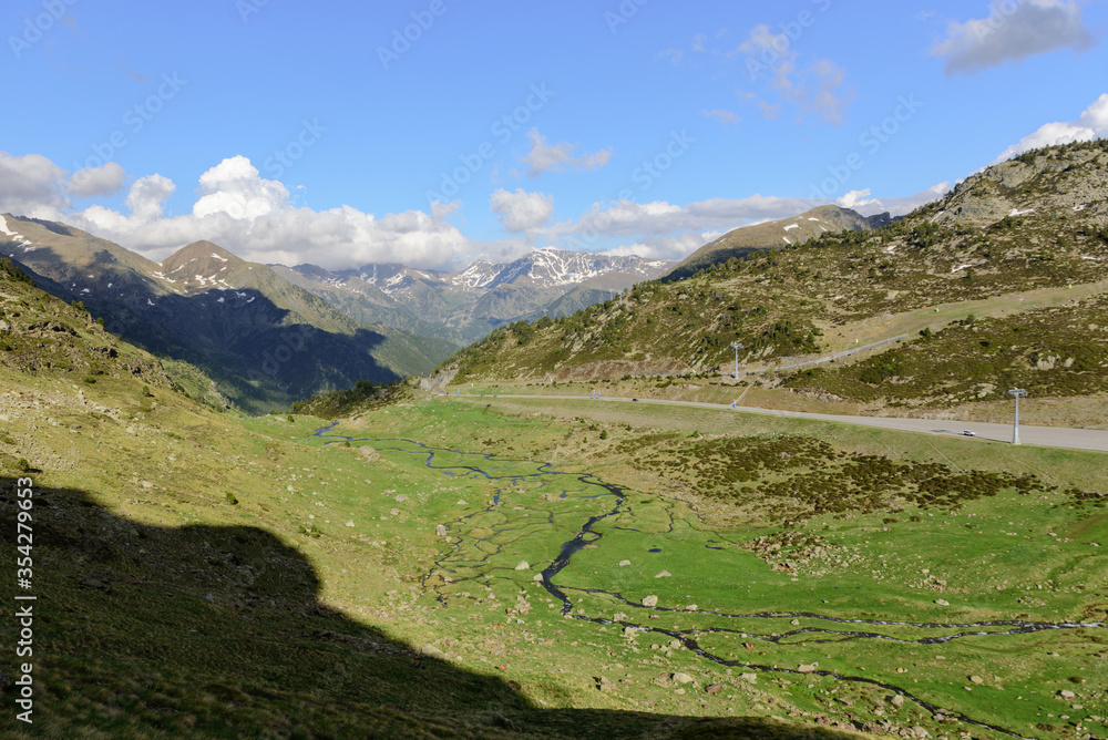 Beautiful view hiking in the Andorra Pyrenees Mountains in Ordino, near the Lakes of Tristaina Beautiful view hiking in the Andorra Pyrenees Mountains in Ordino, near the Lakes of Tristaina
